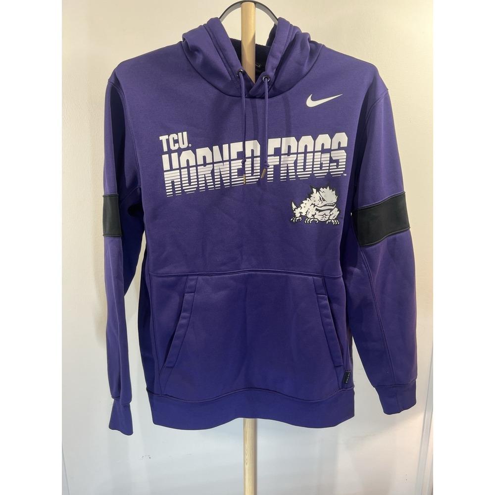 Nike TCU Horned Frogs On Field Hoodie Mens M Purple AR9043-566 NCAA Football